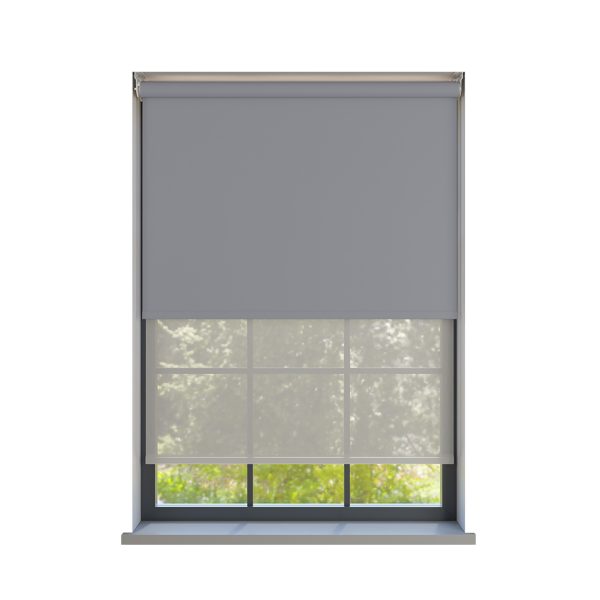 Amor Stormy Grey with Haze Soft Grey Double Roller Blind