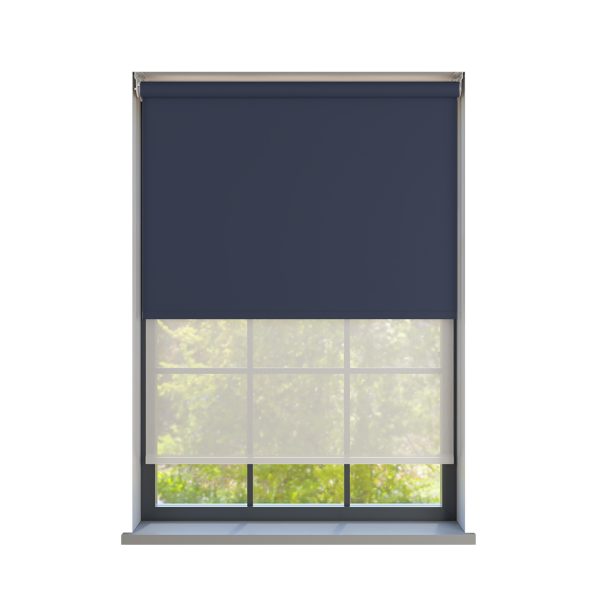 Amor Royal Blue with Haze Pure Double Roller Blind