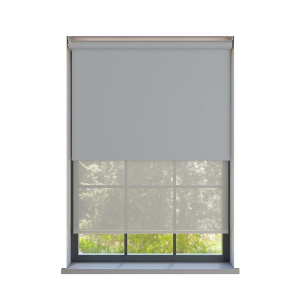 Amor Grey Mist with Haze Soft Grey Double Roller Blind