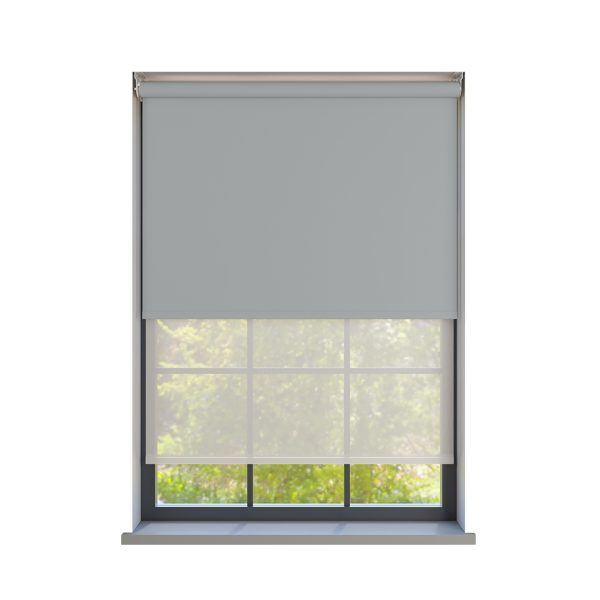 Amor Grey Mist with Haze Pure Double Roller Blind