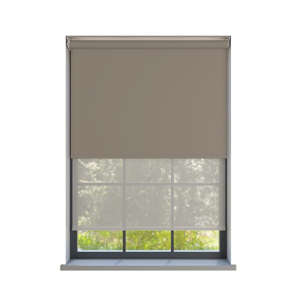 Amor Antique Steel with Haze Soft Grey Double Roller Blind