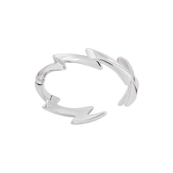 Silver Lightning Bolt Stacking Ring - Image 2