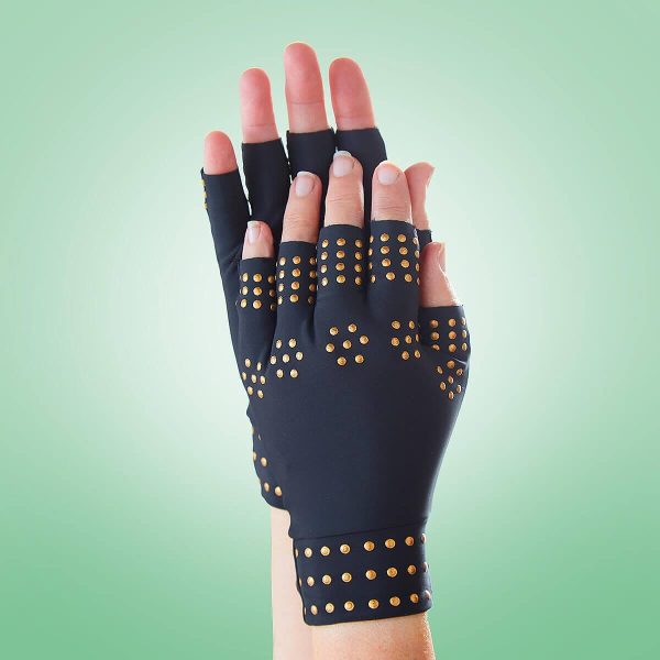 Magnetic Compression Gloves L/Xl Black