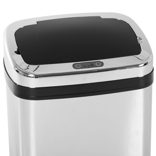 HOMCOM 30L Stainless Steel Motion Sensor Lid Bin - Silver Tone   Aosom UK - Image 7