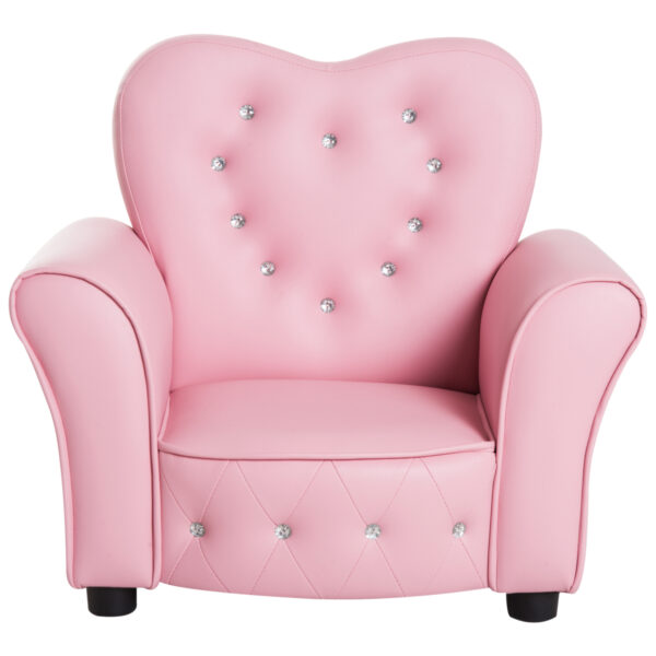 HOMCOM Kids Toddler Chair Sofa Children Armchair Seating Relax Playroom Seater Girl Princess Pink   Aosom UK - Image 9