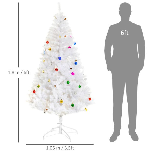 HOMCOM 6ft Snow Artificial Christmas Tree w/Metal Stand Decorations Home Seasonal Elegant Faux   Aosom UK - Image 3