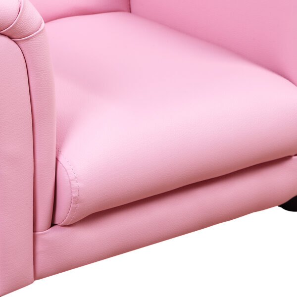 HOMCOM Toddler Chair Single Seater Kids Sofa Set Children Couch Seating Game Chair Seat Armchair w/ Free Footstool (Pink) - Image 9