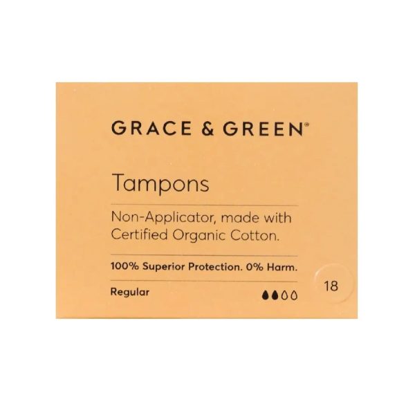 Grace&Green Non-Applicator Tampons Regular (18 tampons)