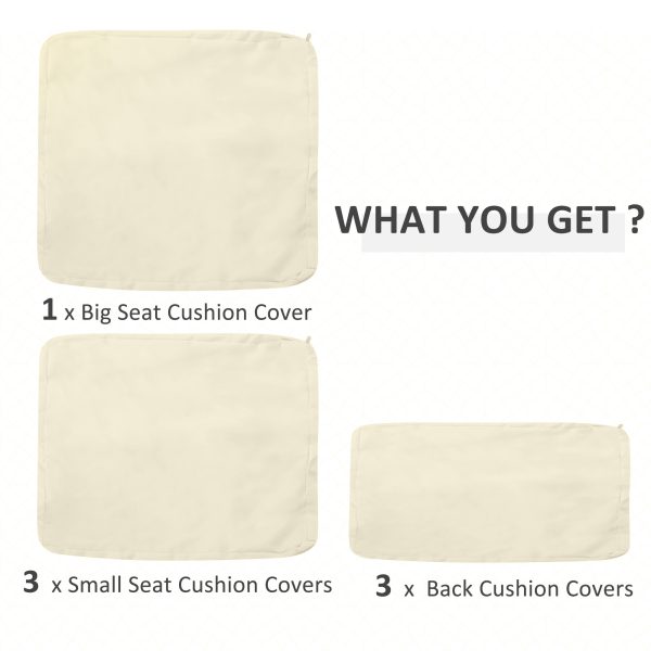 Outsunny Rattan Furniture Cushion Cover Replacement Set, 7 pcs - Image 4