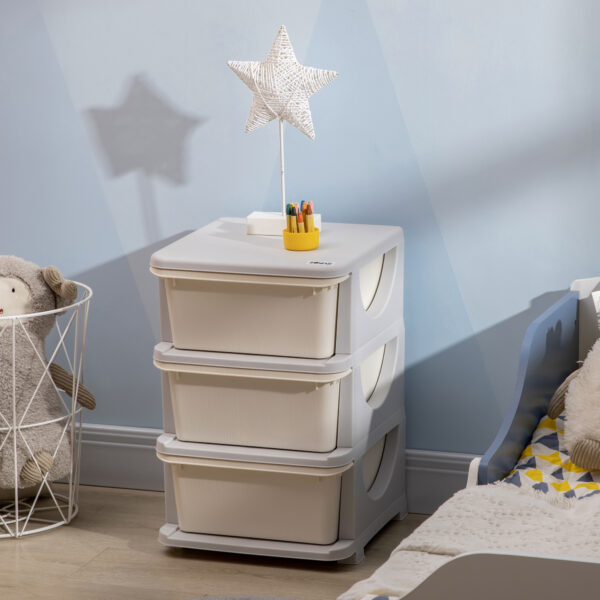 HOMCOM 3-Tier Toy Storage Box Kids Toy Storage with Removable Boxes, for Bedrooms, Playrooms & Other Children Areas, White   Aosom UK - Image 2