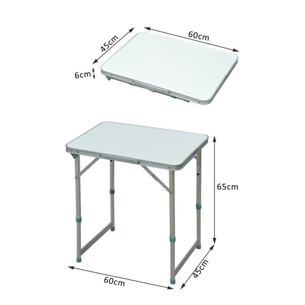 Outsunny Folding Picnic Table, Portable Outdoor Camping Table, Lightweight, Durable Aluminium Frame, Silver   Aosom UK - Image 3