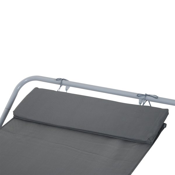 Outsunny Single Rocking Bed Hammock-Grey - Image 7