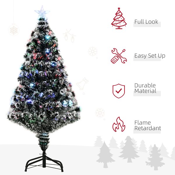 HOMCOM 4ft 120cm Green/White Artificial Christmas Tree W/ Prelit LED - Image 6