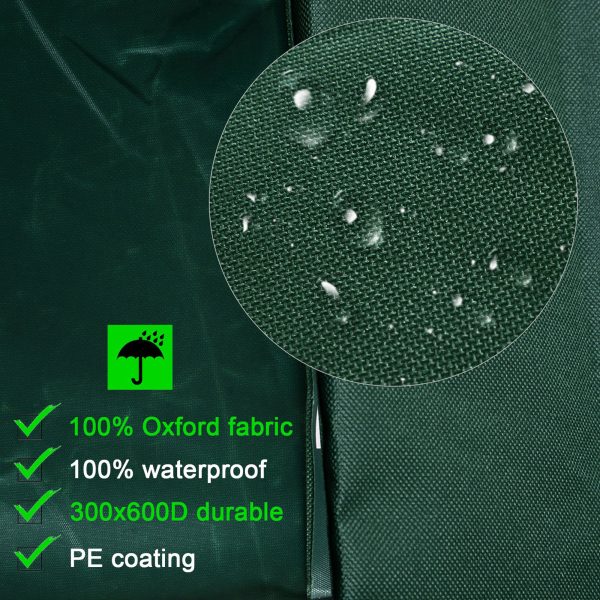 Outsunny 600D Garden Furniture Cover Outdoor Garden Rattan Furniture Protection Oxford Set Cover Waterproof Anti-UV Green 205x145x70cm   Aosom UK - Image 5