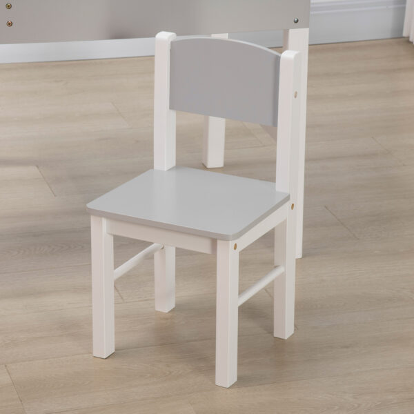 ZONEKIZ Kids Table and Chair Set, with Storage Space - Grey   Aosom UK - Image 9