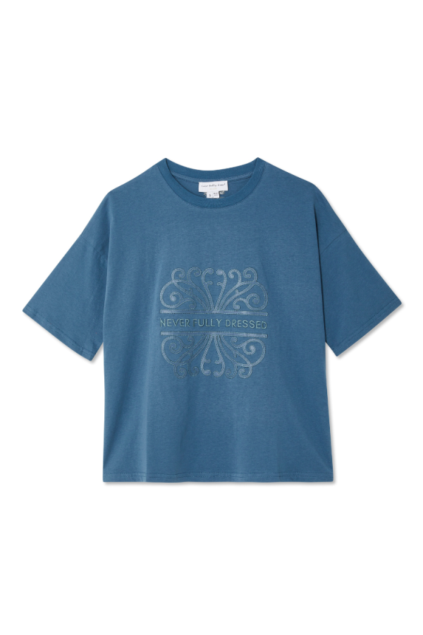 Women's Washed NFD T-Shirt in Blue, Size Small, 100% Cotton by Never Fully Dressed - Image 8