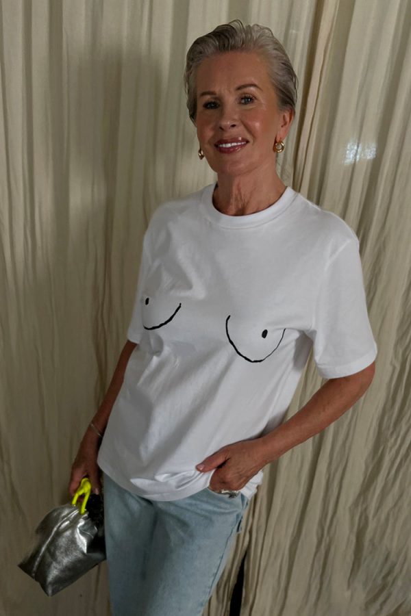 Women's Boob T-shirt in White, Size XS, Organic Cotton/Cotton by Never Fully Dressed - Image 7