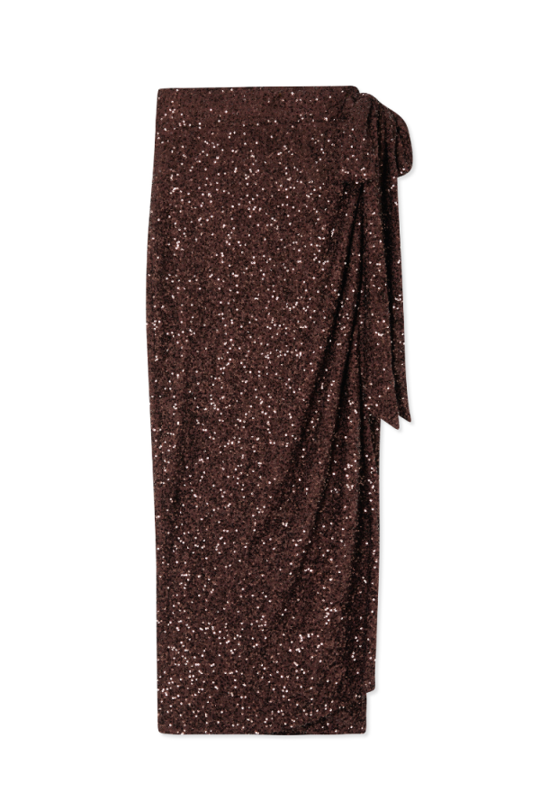 Women's Chocolate Sequin Jaspre Skirt in Brown, Size 28 by Never Fully Dressed - Image 8