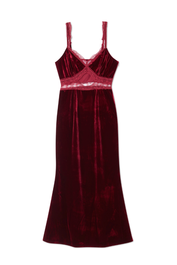 Women's Burgundy Velvet Mimi Dress in Red, Size 14 by Never Fully Dressed - Image 8