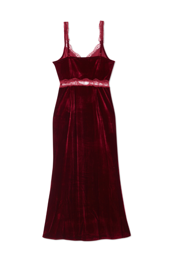 Women's Burgundy Velvet Mimi Dress in Red, Size 14 by Never Fully Dressed - Image 9