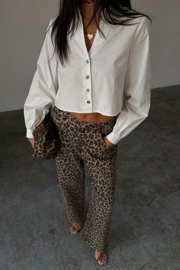 Women's Cropped Cotton Miley Shirt in White, Size 6, 100% Cotton by Never Fully Dressed - Image 3