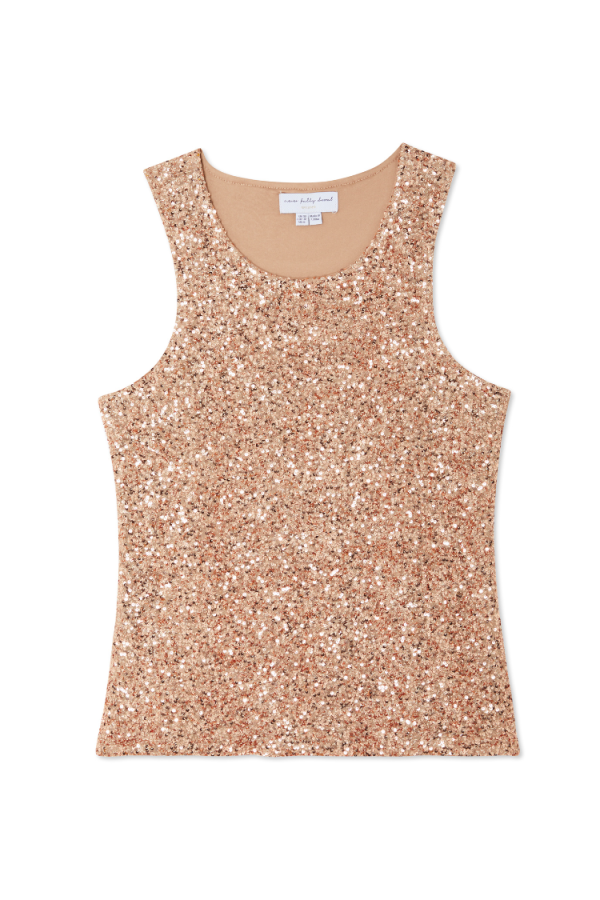 Women's Sequin Tank Top in Gold, Size 12 by Never Fully Dressed - Image 9