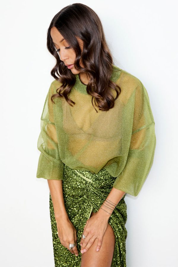 Women's Zazi Jumper in Green, Size 3XL by Never Fully Dressed - Image 3