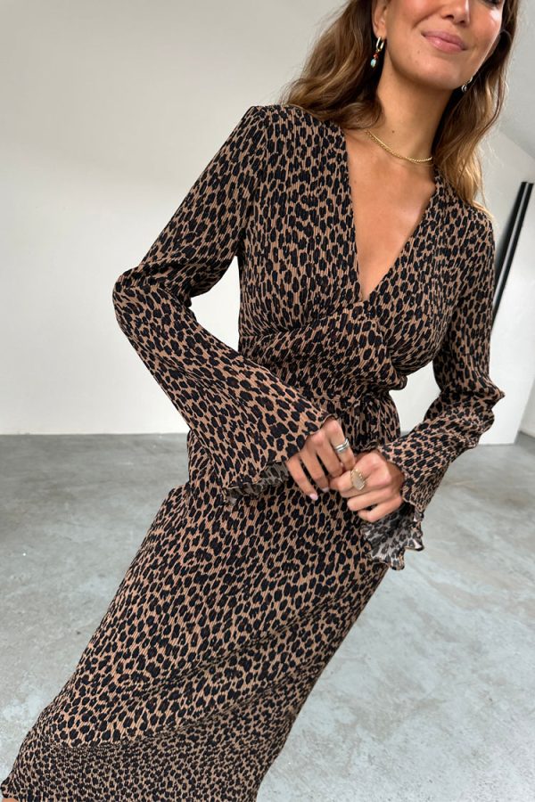 Women's Leopard Celeste Dress in Brown, Size 8 by Never Fully Dressed - Image 3