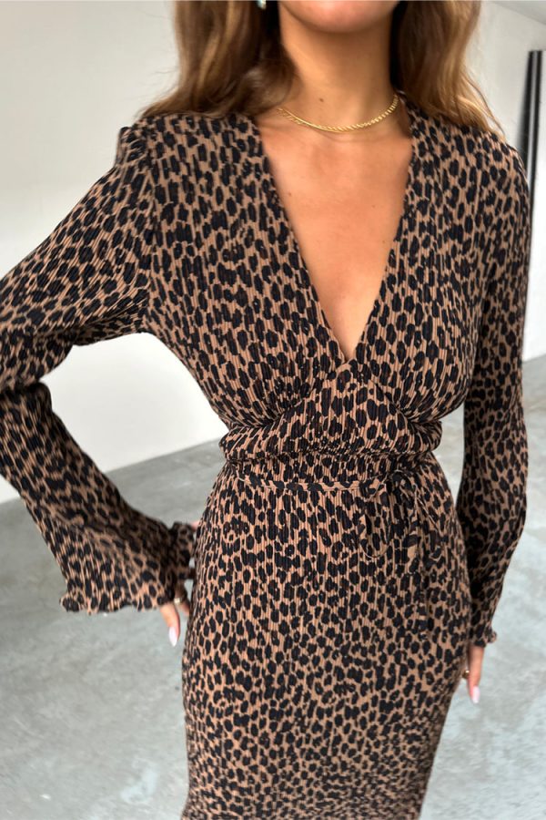 Women's Leopard Celeste Dress in Brown, Size 8 by Never Fully Dressed - Image 7