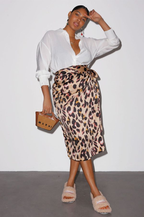 Women's Leopard Jaspre Skirt in Brown, Size 18 by Never Fully Dressed - Image 3