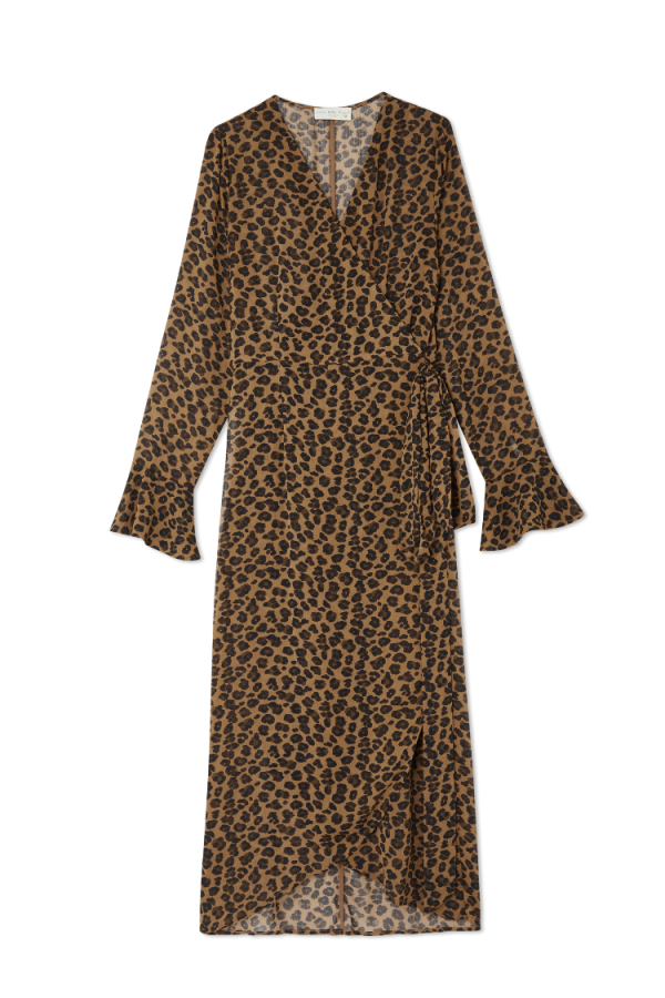 Women's Leopard Lucia Sheer Wrap Dress in Brown, Size 6 by Never Fully Dressed - Image 10