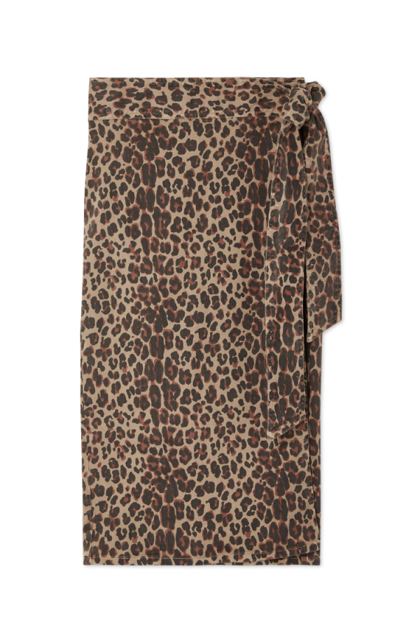 Women's Leopard Lucia Denim Jaspre Skirt in Brown, Size XS, Cotton/Elastane by Never Fully Dressed - Image 10