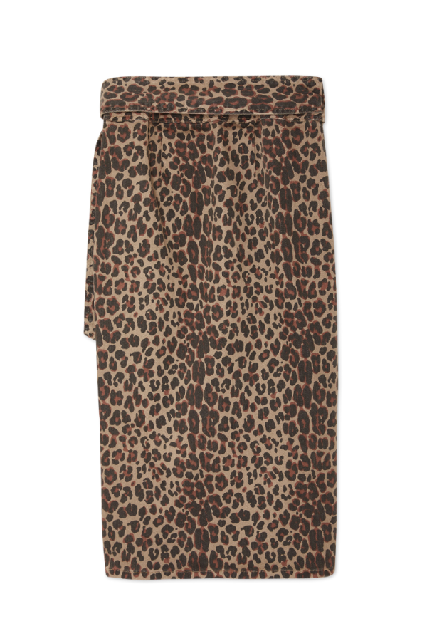 Women's Leopard Lucia Denim Jaspre Skirt in Brown, Size XS, Cotton/Elastane by Never Fully Dressed - Image 11