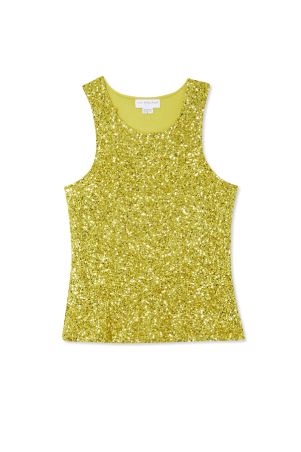 Women's Sequin Tank Top in Lime, Size 16 by Never Fully Dressed - Image 11