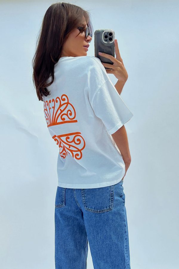 Women's Logo T-shirt in White, Size Small, 100% Cotton by Never Fully Dressed - Image 2