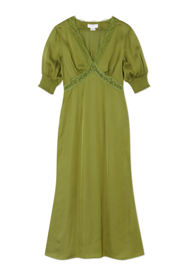 Women's Olive Lace May Dress in Khaki, Size 8, 100% Viscose by Never Fully Dressed - Image 9