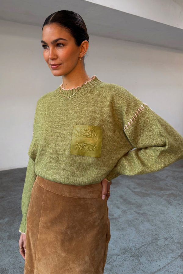 Women's Olive Virgo Jumper in Green, Size XL by Never Fully Dressed - Image 2