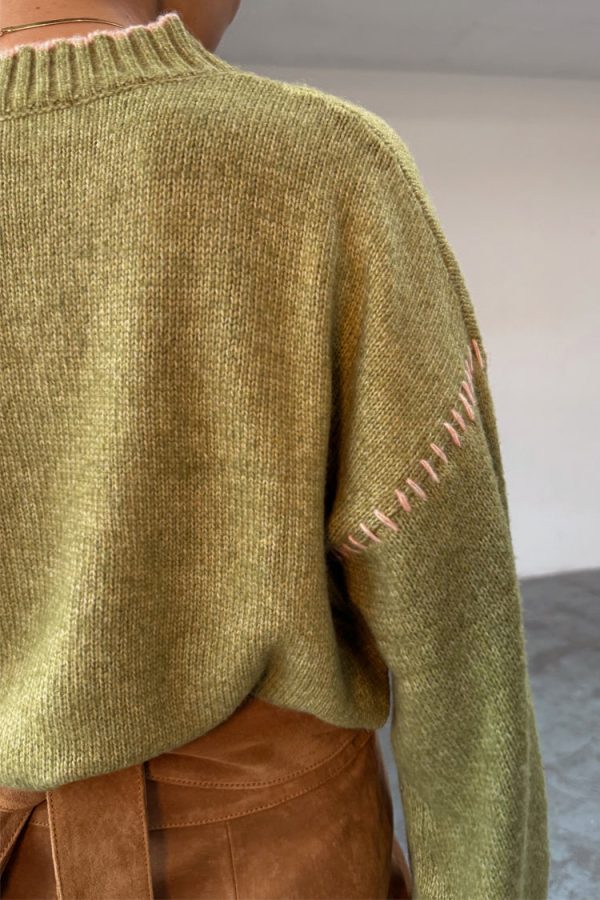 Women's Olive Virgo Jumper in Green, Size XL by Never Fully Dressed - Image 4