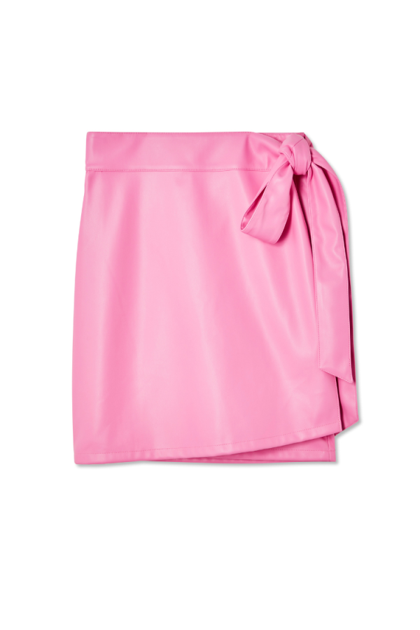 Women's Vegan Leather Mini Jaspre Skirt Petite in Pink, Size 6 by Never Fully Dressed - Image 11