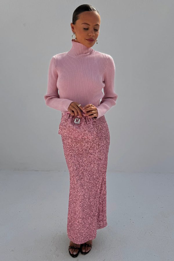 Women's Sequin Dorris Skirt in Pink, Size 10 by Never Fully Dressed - Image 2