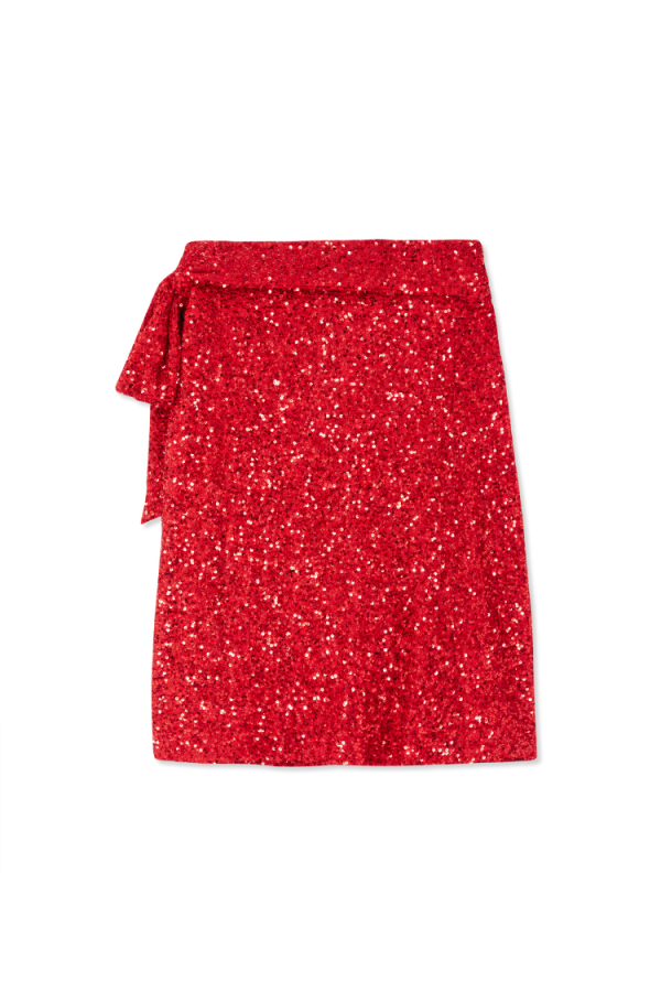 Women's Sequin Mini Jaspre Skirt Petite in Red, Size 8 by Never Fully Dressed - Image 11