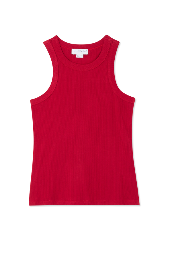 Women's Deep Rib Tank Top in Red, Size 3XL, Viscose by Never Fully Dressed - Image 9