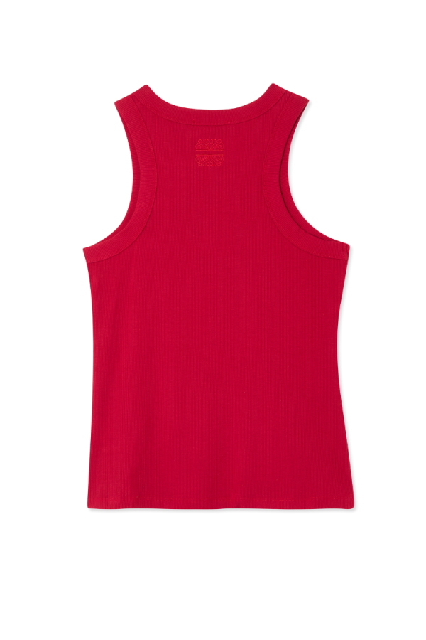 Women's Deep Rib Tank Top in Red, Size 3XL, Viscose by Never Fully Dressed - Image 10