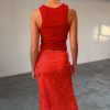 Women's Swallow Romance Maxi Dorris Skirt in Red, Size 8 by Never Fully Dressed - Image 7