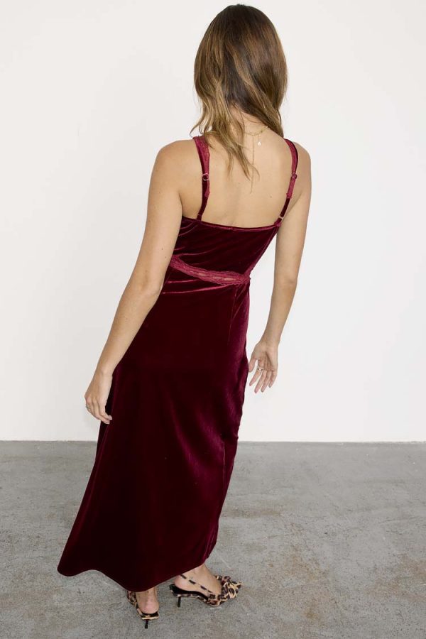 Women's Burgundy Velvet Mimi Dress in Red, Size 14 by Never Fully Dressed - Image 7