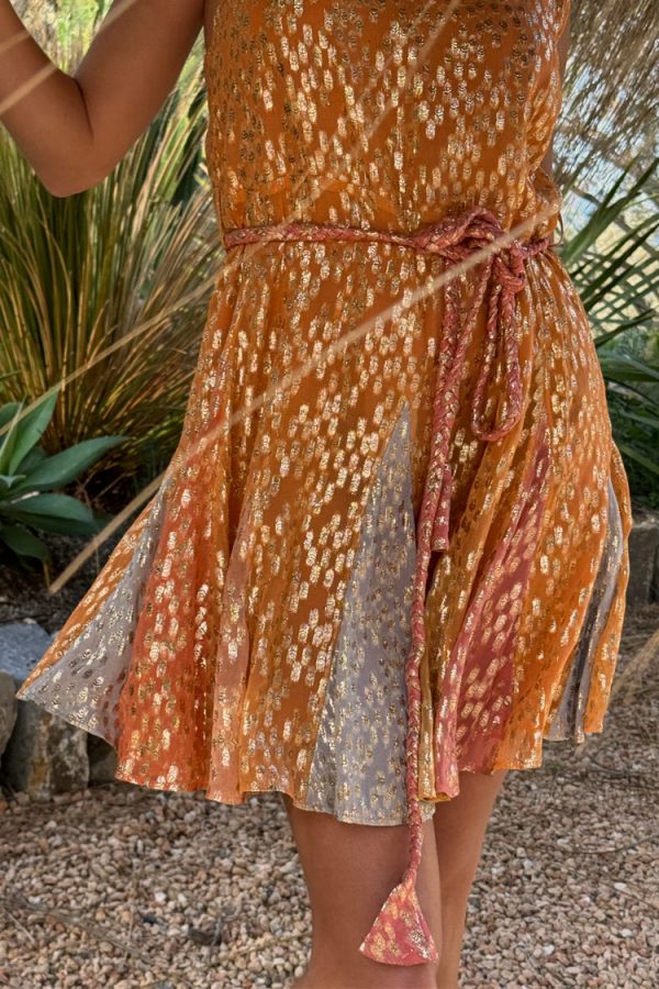 Women's Desert Sunrise Riri Mini Dress in Orange, Size 16, 100% Viscose by Never Fully Dressed - Image 9