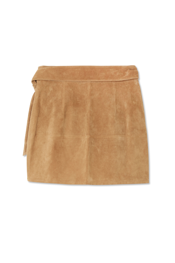 Women's Suede Mini Jaspre Skirt in Brown, Size 12 by Never Fully Dressed - Image 11