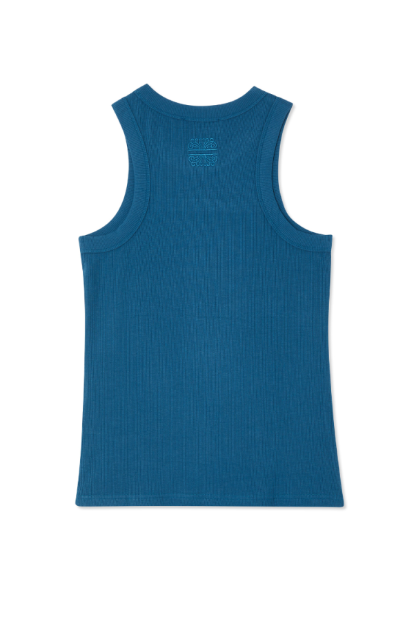 Women's Teal Rib Tank Top in Red, Size Medium, Viscose by Never Fully Dressed - Image 9