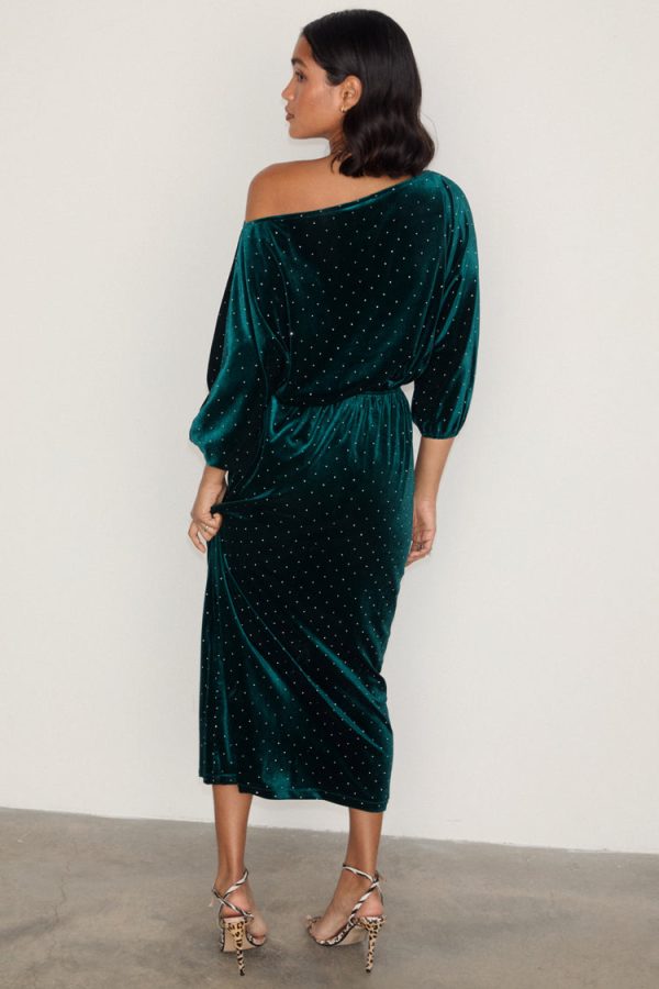 Women's Emerald Velvet Tilly Dress in Green, Size 12 by Never Fully Dressed - Image 10