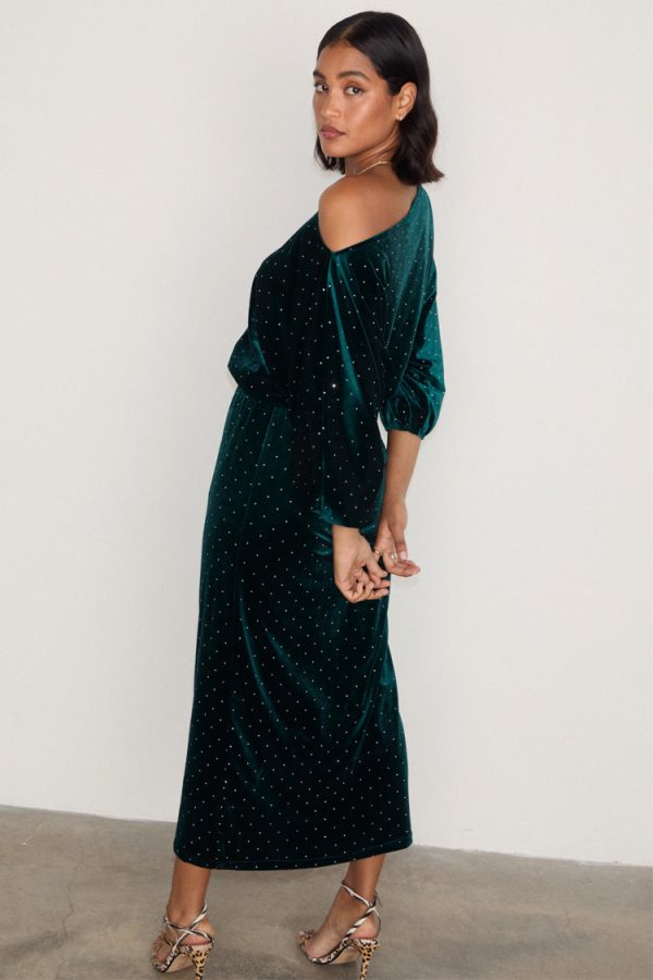 Women's Emerald Velvet Tilly Dress in Green, Size 12 by Never Fully Dressed - Image 6